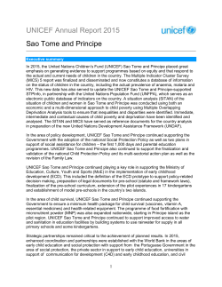 UNICEF Annual Report 2015 Sao Tome and Principe