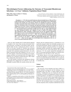 Microbiological Factors Influencing the Outcome of Nosocomial