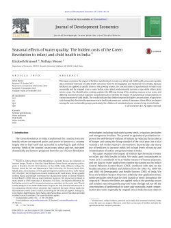 Seasonal effects of water quality: The hidden costs of the Green