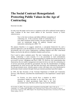 The Social Contract Renegotiated: Protecting Public Values in the