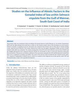 Studies on the Influence of Abiotic Factors in the Gonadal Index of