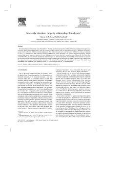 Molecular structure&ndash;property relationships for alkenes