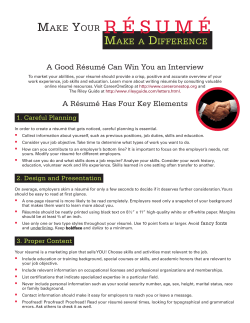 Make Your Resume Make a Difference