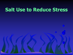 Salt Use to Reduce Stress - The World Aquaculture Society