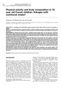 Physical activity and body composition in 10 year old