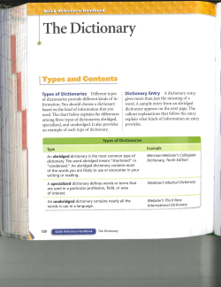 The Dictionary