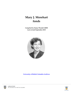 Fonds Description - UBC Library - University of British Columbia