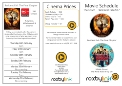 Movie Schedule Cinema Prices