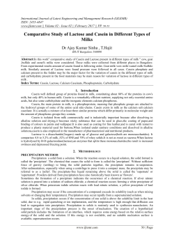 Comparative Study of Lactose and Casein in Different Types