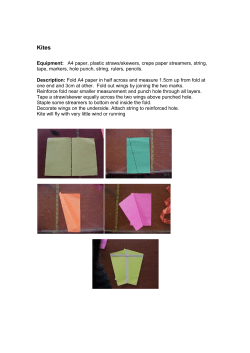 Equipment: A4 paper, plastic straws/skewers, crepe paper streamers