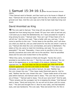 David Anointed as King - Ashland Presbyterian Church