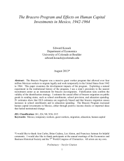 The Bracero Program and Effects on Human Capital