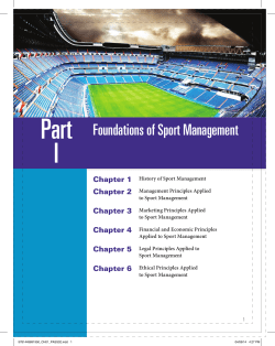 Part Foundations of Sport Management