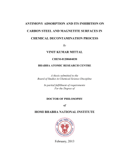 antimony adsorption and its inhibition on carbon steel and