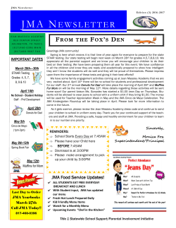 jma newsletter - Jean Massieu Academy