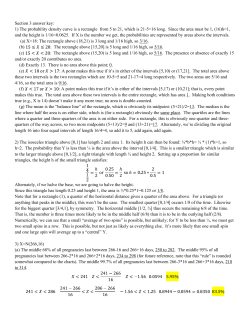 Section 3 answer key: 1) The probability density curve is a rectangle