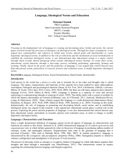 Language, Ideological Norms and Education
