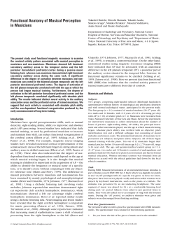 Functional Anatomy of Musical Perception in Musicians