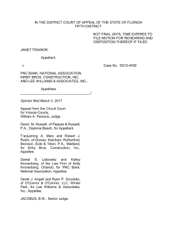 5D15-4536 Trainor v. PNC Bank - Fifth District Court of Appeal