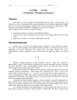 Archimedes` Principle and Isostasy