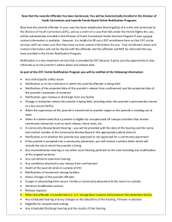 Division of Youth Corrections Handout