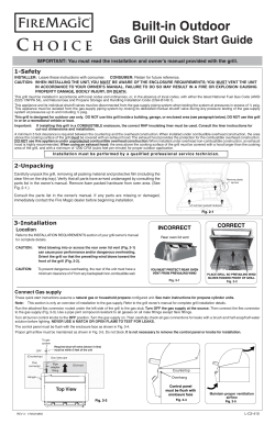 Choice Built-In Grill Quick Start Guide