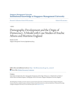 Demography, Development and the Origin of Democracy: A Model