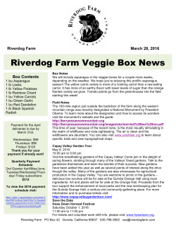 March 28 - Riverdog Farm
