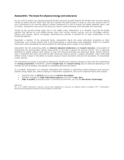 Astaxanthin- The boost for physical energy and endurance