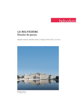 LE BELV&Eacute;D&Egrave;RE Dossier de presse