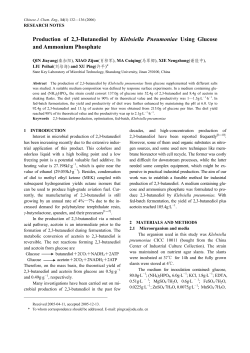 Production of 2,3-Butanediol by Klebsiella Pneumoniae Using