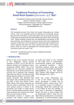 Traditional Practices of Fermenting Small Rock Oysters