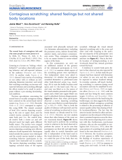 Contagious scratching: shared feelings but not shared body locations