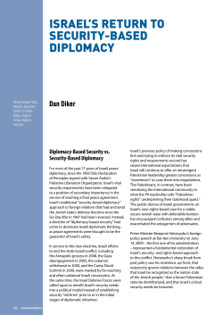 israel`s return to security-based diplomacy