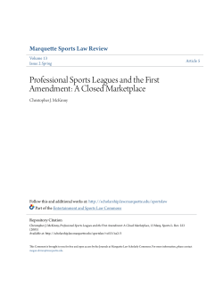 Professional Sports Leagues and the First Amendment: A Closed