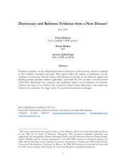 Democracy and Reforms - Paris School of Economics
