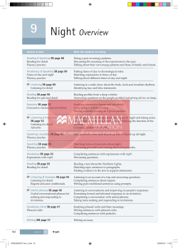 9 Night Overview - Macmillan English