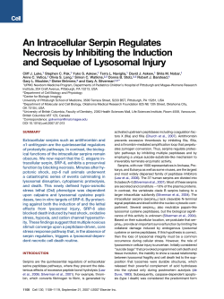 An Intracellular Serpin Regulates Necrosis by Inhibiting the