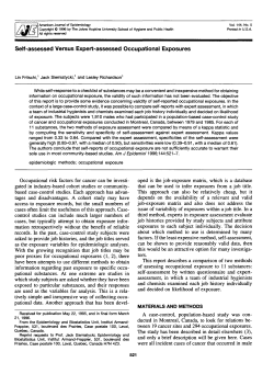 Self-assessed Versus Expert-assessed Occupational Exposures