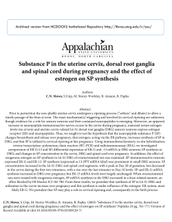 Substance P in the uterine cervix, dorsal root ganglia and spinal