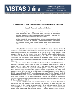 A Population At Risk: College-Aged Females and Eating Disorders