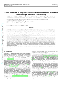 A new approach to long-term reconstruction of the solar irradiance