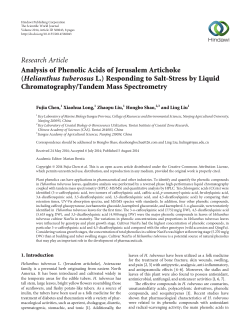 Analysis of Phenolic Acids of Jerusalem Artichoke (Helianthus