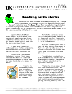 Cooking with Herbs - University of Kentucky