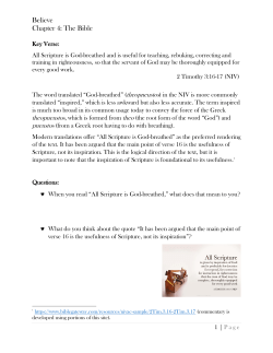 Believe Chapter 4: The Bible