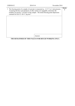 CHEM1612 2014-N-4 November 2014 &bull; The freezing point of a
