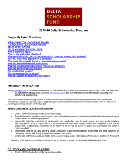 2015-16 Delta Scholarship Program