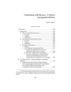 Totalization with Mexico: A Path to Immigration Reform