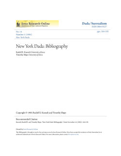 New York Dada: Bibliography - Iowa Research Online