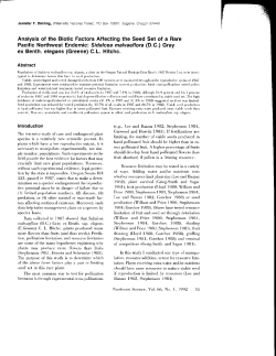 Analysis of the Biotic Factors Affecting the Seed Set of a Rare Pacific